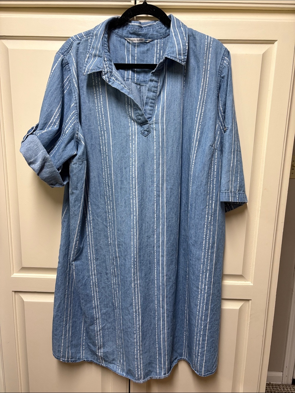 Women’s  Light Blue Striped Casual Dress